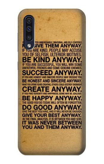 S2513 Mother Teresa Anyway Quotes Etui Coque Housse pour Samsung Galaxy A50