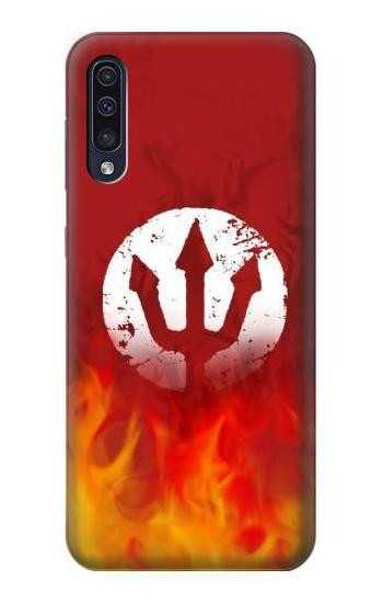 S2803 Fire Red Devil Spear Symbol Etui Coque Housse pour Samsung Galaxy A50