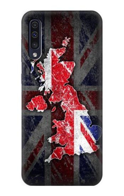 S2936 UK British Flag Map Etui Coque Housse pour Samsung Galaxy A50