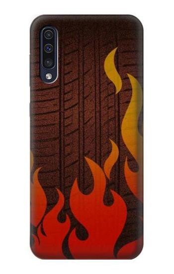 S2988 Rally Car Tire Fire Etui Coque Housse pour Samsung Galaxy A50