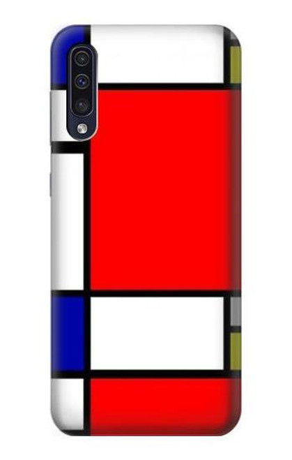 S0157 Composition Red Blue Yellow Etui Coque Housse pour Samsung Galaxy A70