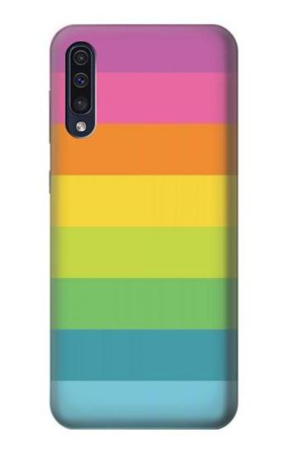 S2363 Rainbow Pattern Etui Coque Housse pour Samsung Galaxy A70