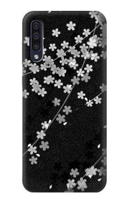 S2544 Japanese Kimono Style Black Flower Pattern Etui Coque Housse pour Samsung Galaxy A70