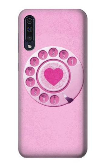 S2847 Pink Retro Rotary Phone Etui Coque Housse pour Samsung Galaxy A70