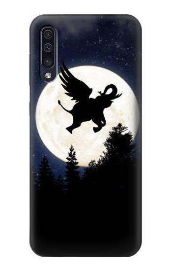 S3323 Flying Elephant Full Moon Night Etui Coque Housse pour Samsung Galaxy A70