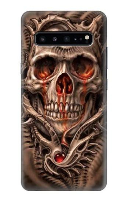 S1675 Skull Blood Tattoo Etui Coque Housse pour Samsung Galaxy S10 5G