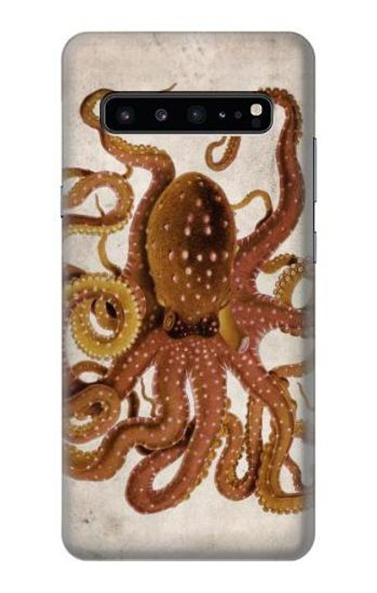 S2801 Vintage Octopus Etui Coque Housse pour Samsung Galaxy S10 5G
