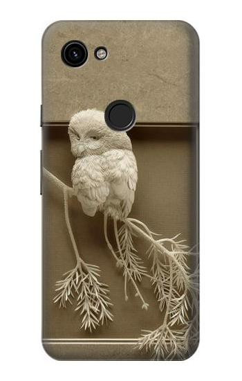 S1386 Sculpture papier Chouette Etui Coque Housse pour Google Pixel 3a