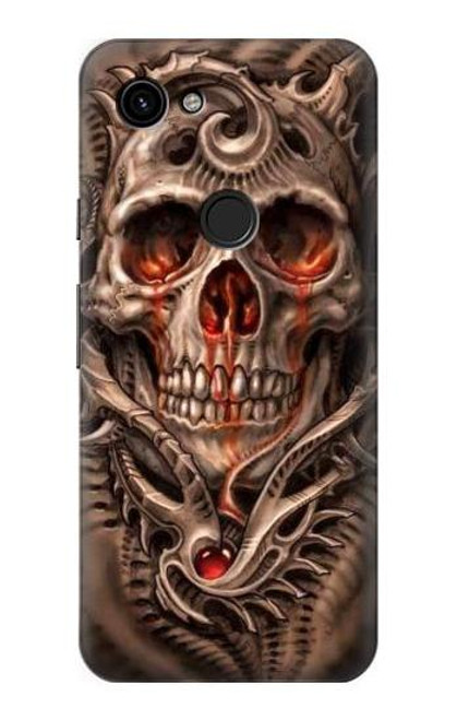S1675 Crâne sang Tatouage Etui Coque Housse pour Google Pixel 3a
