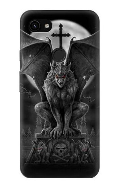 S0850 Gargouille diable démon Etui Coque Housse pour Google Pixel 3a XL