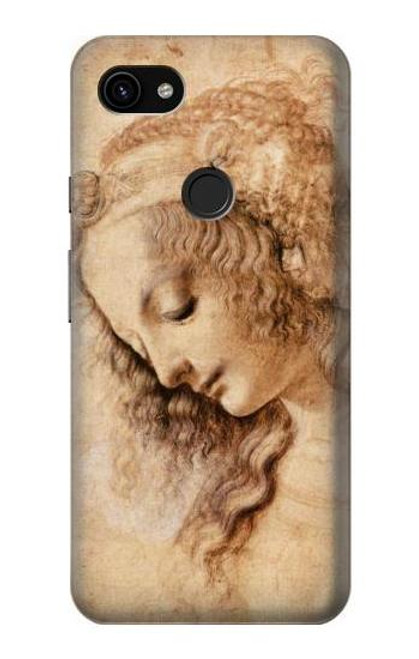 S1045 Leonardo da Vinci Femme Head Etui Coque Housse pour Google Pixel 3a XL