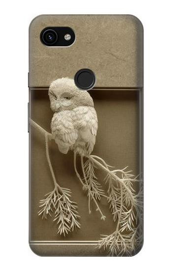 S1386 Sculpture papier Chouette Etui Coque Housse pour Google Pixel 3a XL