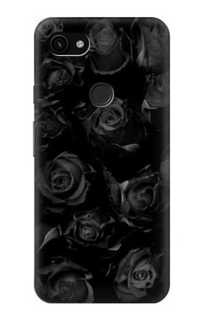 S3153 Noir Roses Etui Coque Housse pour Google Pixel 3a XL