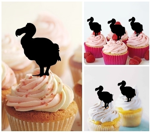 TA1060 Dodo Bird Cupcake Toppers Acrylique De Mariage Joyeux anniversaire pour Gâteau Partie Décoration 10 Pièces