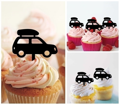 TA1142 Travel Camping Car Cupcake Toppers Acrylique De Mariage Joyeux anniversaire pour Gâteau Partie Décoration 10 Pièces