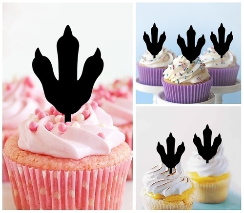 TA1189 Penguin Footprint Cupcake Toppers Acrylique De Mariage Joyeux anniversaire pour Gâteau Partie Décoration 10 Pièces