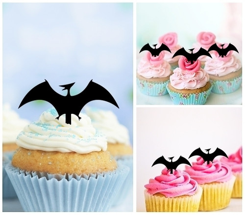 TA1208 Dinosour Pterodactyl Cupcake Toppers Acrylique De Mariage Joyeux anniversaire pour Gâteau Partie Décoration 10 Pièces