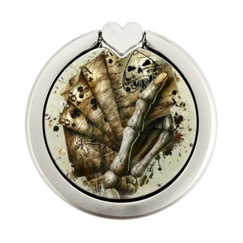 S0550 Skull Card Poker Graphique Porte-Bague et Pop Up Grip doigt Socket Support