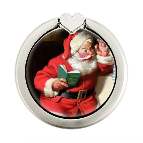 S1417 Santa Claus Merry Xmas Graphique Porte-Bague et Pop Up Grip doigt Socket Support