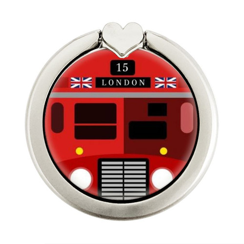 S2058 England British Double Decker Bus Graphique Porte-Bague et Pop Up Grip doigt Socket Support