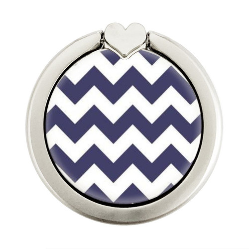 S2345 Navy Blue Shavron Zig Zag Pattern Graphique Porte-Bague et Pop Up Grip doigt Socket Support