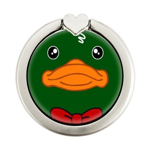 S2762 Green Head Mallard Duck Tuxedo Cartoon Graphique Porte-Bague et Pop Up Grip doigt Socket Support