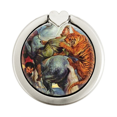 S3331 Peter Paul Rubens Tiger und Lowenjagd Graphique Porte-Bague et Pop Up Grip doigt Socket Support