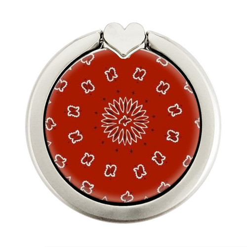 S3355 Bandana Red Pattern Graphique Porte-Bague et Pop Up Grip doigt Socket Support