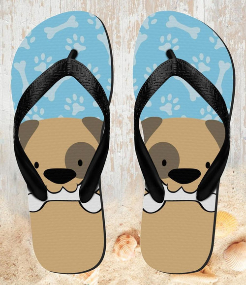 FA0310 Cute Dog Paws Bones Cartoon Tongs Sandales Slipper été Plage Flip Flops Unisex