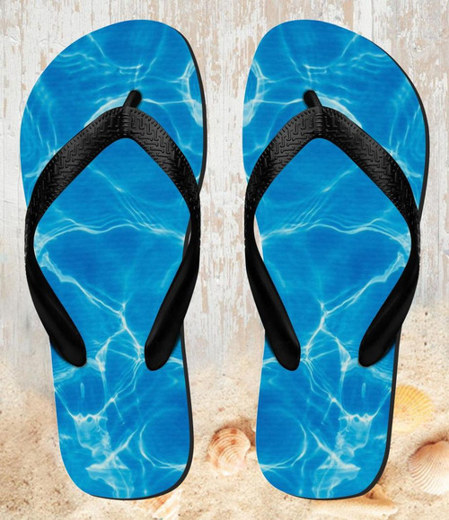 FA0349 Blue Water Swimming Pool Tongs Sandales Slipper été Plage Flip Flops Unisex