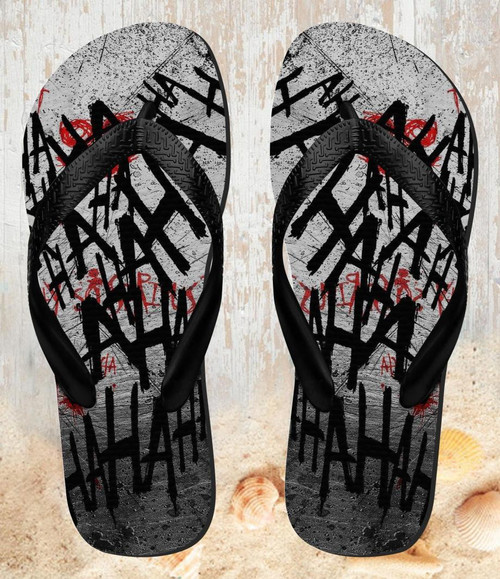 FA0451 Joker Hahaha Blood Splash Tongs Sandales Slipper été Plage Flip Flops Unisex