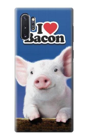 S0608 I Love Bacon Cute Baby Pig Etui Coque Housse pour Samsung Galaxy Note 10 Plus