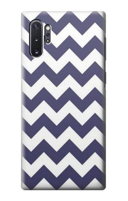 S2345 Navy Blue Shavron Zig Zag Pattern Etui Coque Housse pour Samsung Galaxy Note 10 Plus