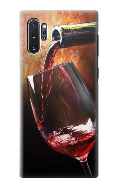 S2396 Red Wine Bottle And Glass Etui Coque Housse pour Samsung Galaxy Note 10 Plus