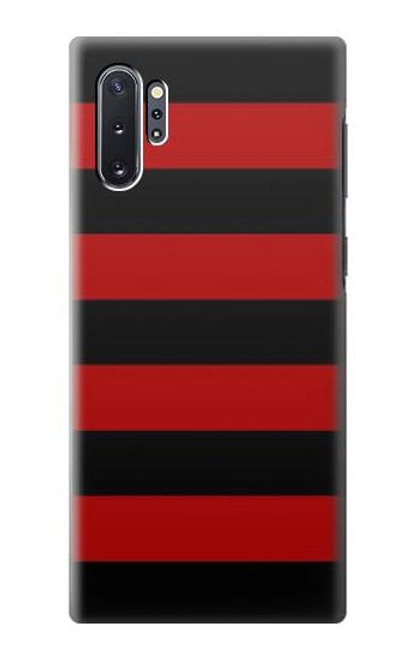 S2638 Black and Red Striped Etui Coque Housse pour Samsung Galaxy Note 10 Plus