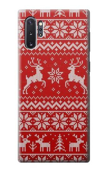 S2835 Christmas Reindeer Knitted Pattern Etui Coque Housse pour Samsung Galaxy Note 10 Plus