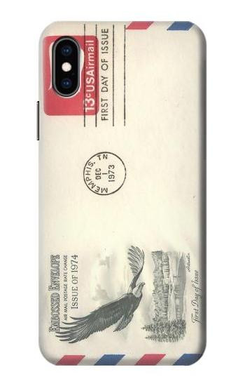 S3551 Vintage Airmail Envelope Art Etui Coque Housse pour iPhone X, iPhone XS