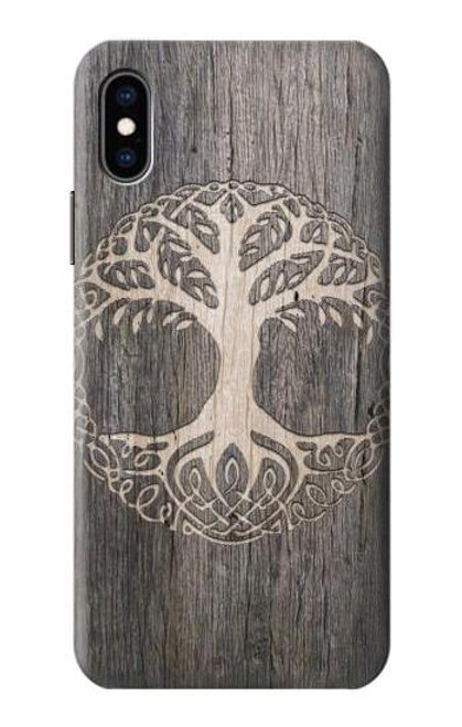 S3591 Viking Tree of Life Symbol Etui Coque Housse pour iPhone X, iPhone XS