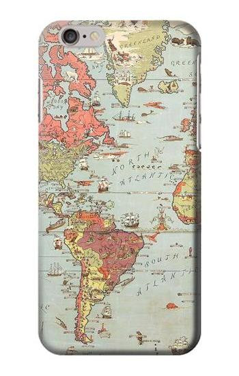 S3418 Vintage World Map Etui Coque Housse pour iPhone 6 6S