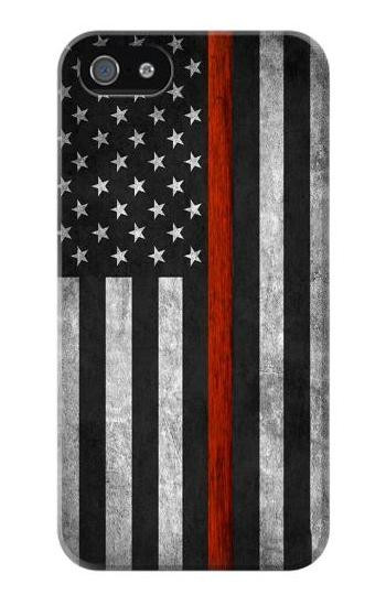 S3472 Firefighter Thin Red Line Flag Etui Coque Housse pour iPhone 5 5S SE
