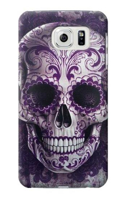 S3582 Purple Sugar Skull Etui Coque Housse pour Samsung Galaxy S7 Edge