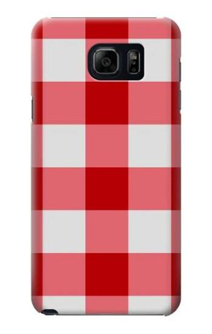 S3535 Red Gingham Etui Coque Housse pour Samsung Galaxy S6 Edge Plus