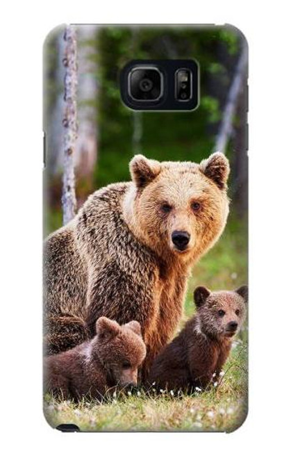 S3558 Bear Family Etui Coque Housse pour Samsung Galaxy S6 Edge Plus