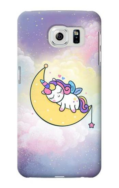 S3485 Cute Unicorn Sleep Etui Coque Housse pour Samsung Galaxy S6