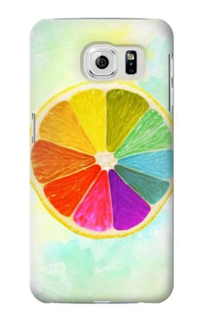 S3493 Colorful Lemon Etui Coque Housse pour Samsung Galaxy S6
