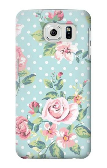 S3494 Vintage Rose Polka Dot Etui Coque Housse pour Samsung Galaxy S6