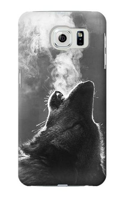 S3505 Wolf Howling Etui Coque Housse pour Samsung Galaxy S6