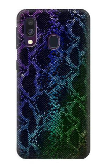 S3366 Rainbow Python Skin Graphic Print Etui Coque Housse pour Samsung Galaxy A40