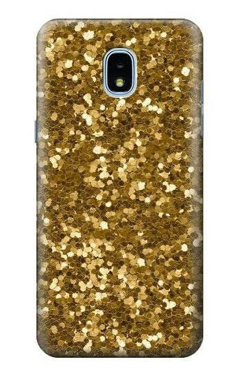 S3388 Gold Glitter Graphic Print Etui Coque Housse pour Samsung Galaxy J3 (2018), J3 Star, J3 V 3rd Gen, J3 Orbit, J3 Achieve, Express Prime 3, Amp Prime 3