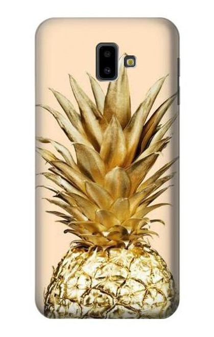 S3490 Gold Pineapple Etui Coque Housse pour Samsung Galaxy J6+ (2018), J6 Plus (2018)